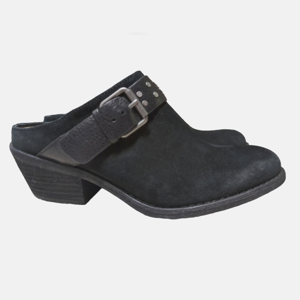 **Like New** Sofft Black Suede Mule Clog with Buckle